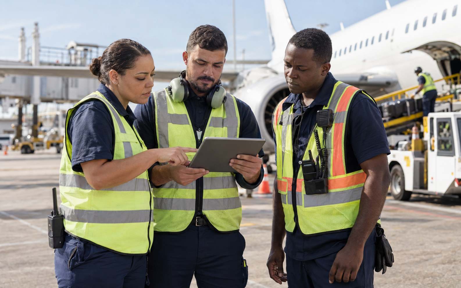 Equipe de Funcionários ARSO em atividade na aviação civil